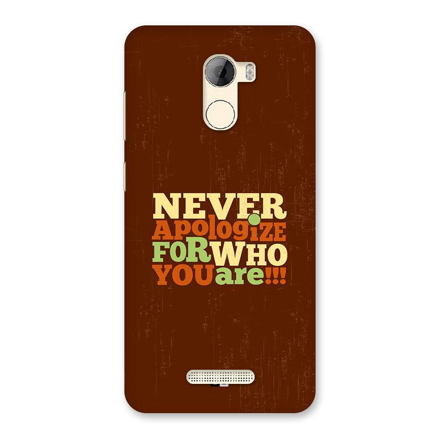 Never Apologize Back Case for Gionee A1 LIte