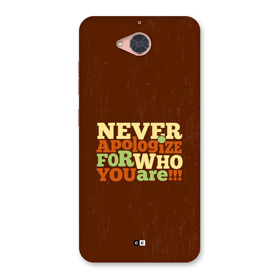 Never Apologize Back Case for Gionee S6 Pro