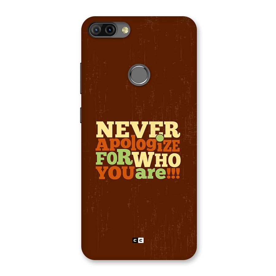 Never Apologize Back Case for Infinix Hot 6 Pro