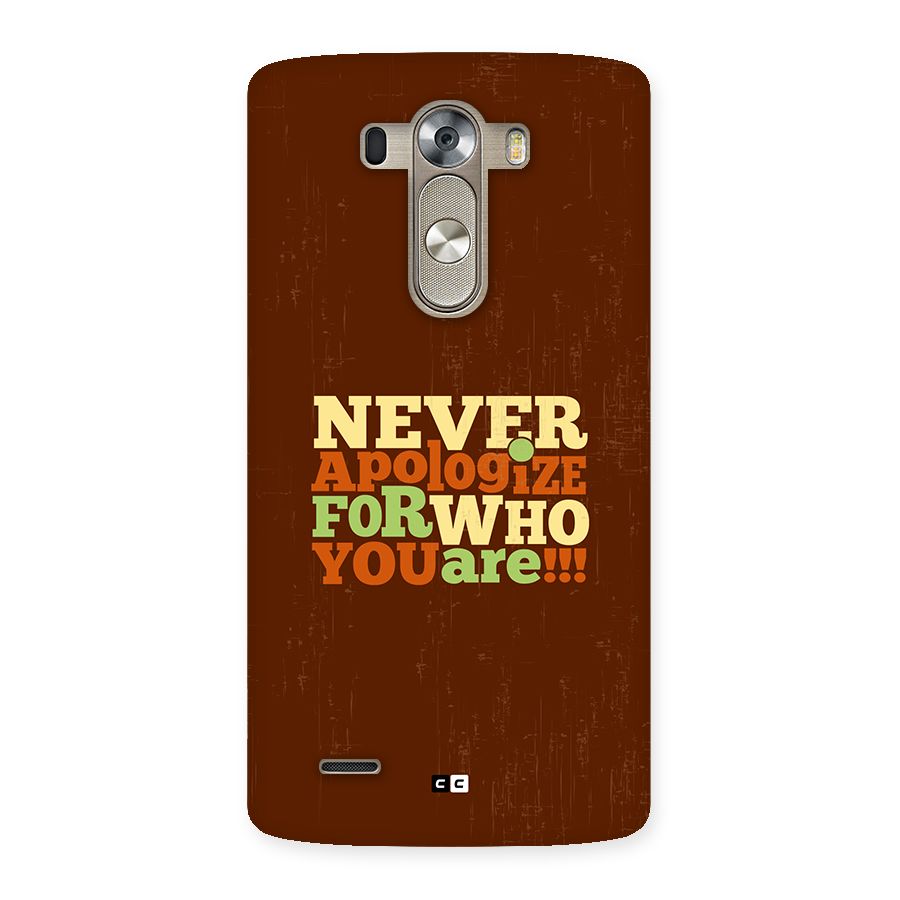 Never Apologize Back Case for LG G3