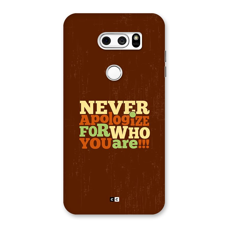 Never Apologize Back Case for LG V30