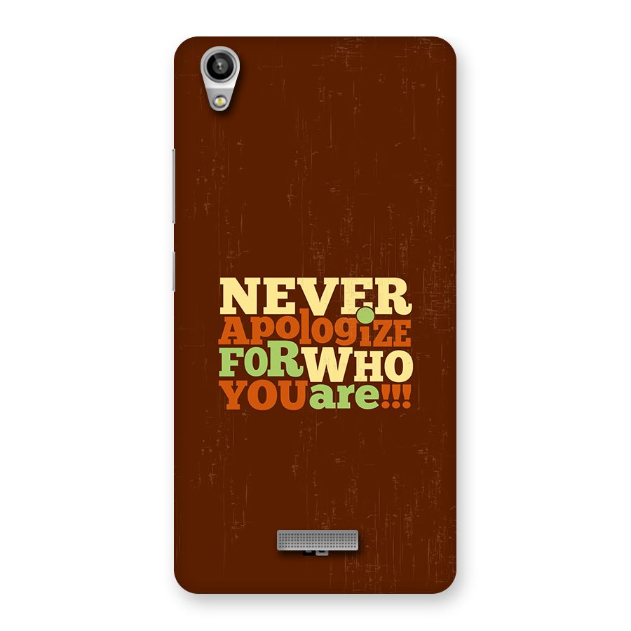 Never Apologize Back Case for Lava Pixel V1