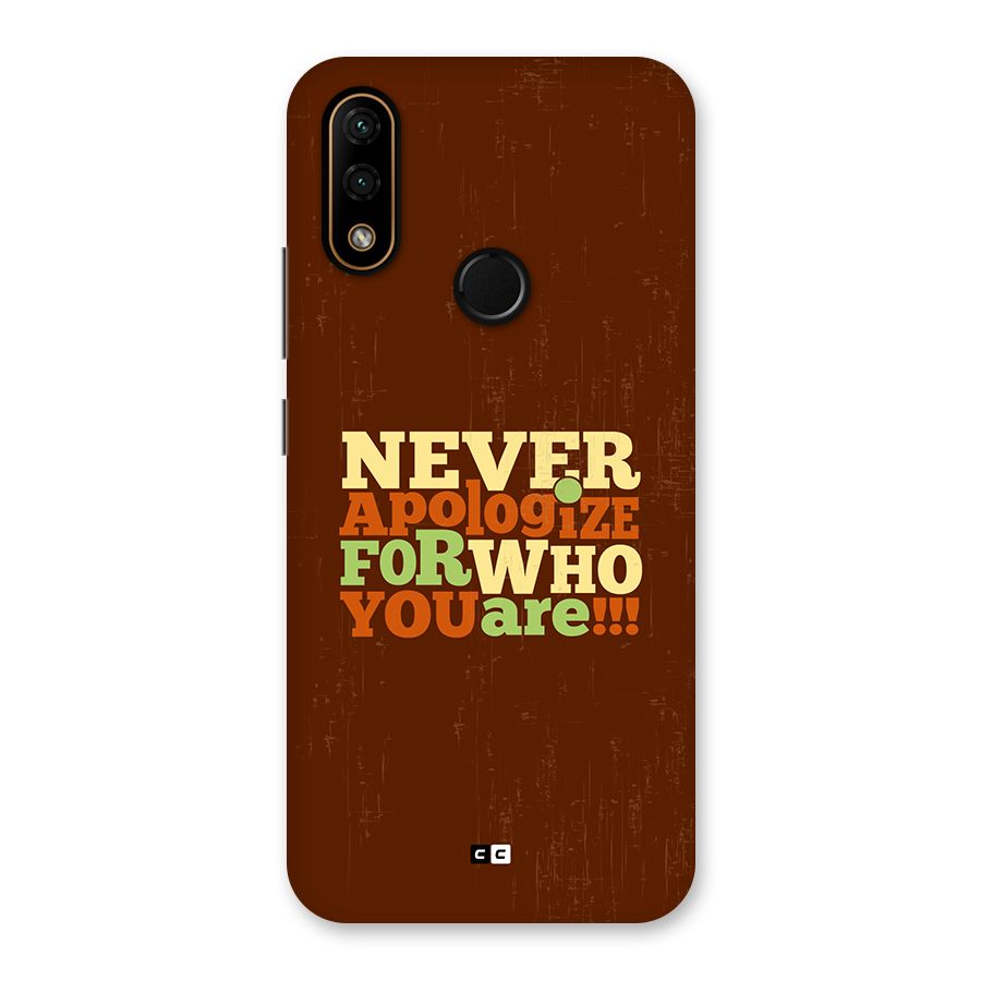 Never Apologize Back Case for Lenovo A6 Note