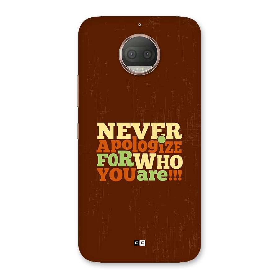 Never Apologize Back Case for Moto G5s Plus