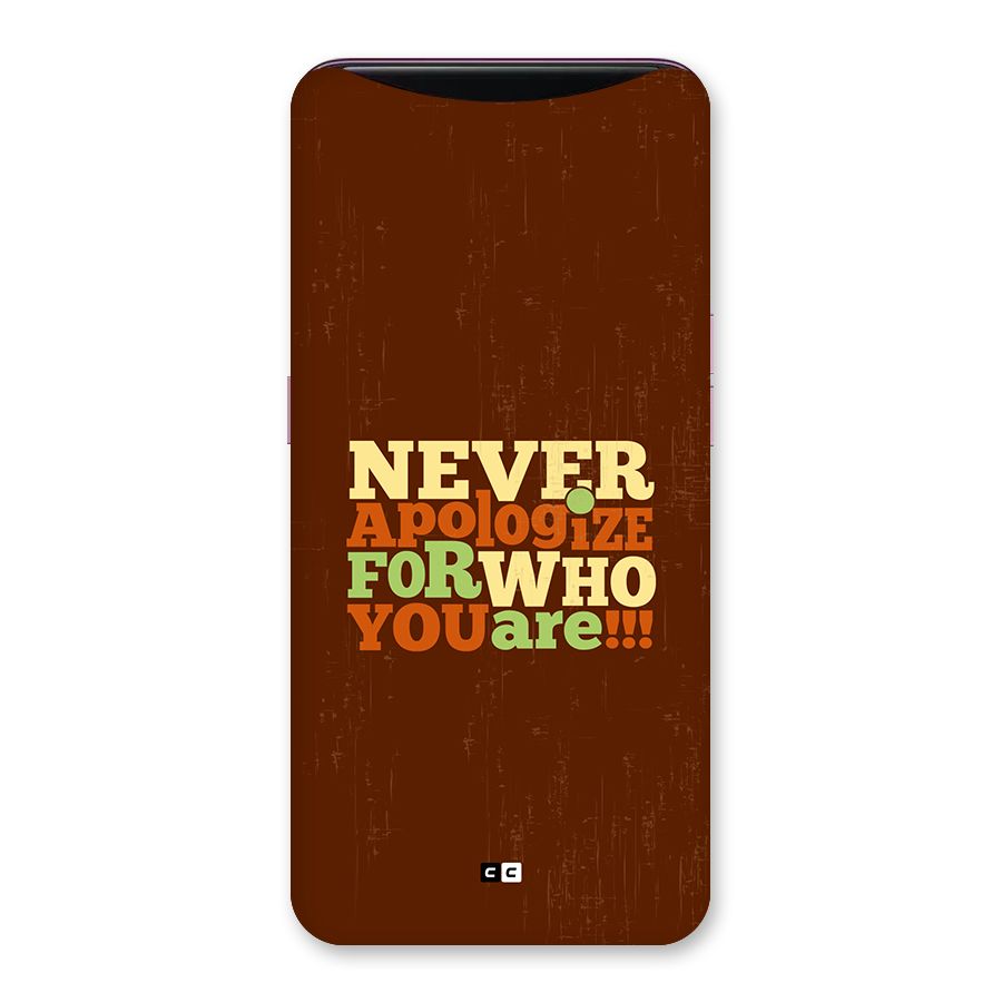 Never Apologize Back Case for Oppo Find X