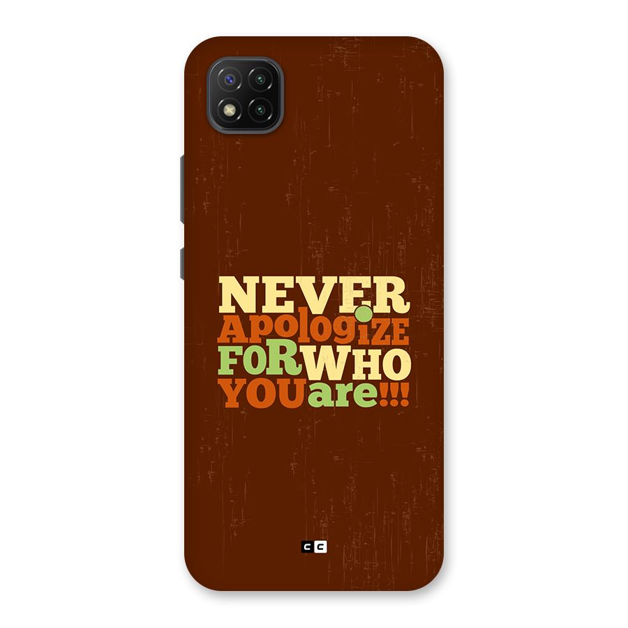 Never Apologize Back Case for Poco C3