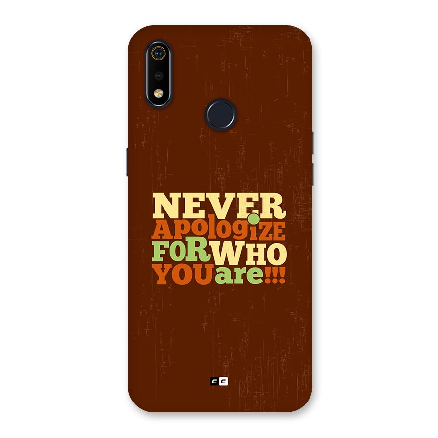 Never Apologize Back Case for Realme 3i