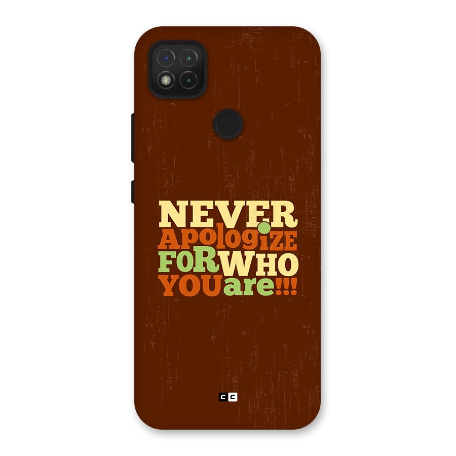 Never Apologize Back Case for Redmi 9 Activ