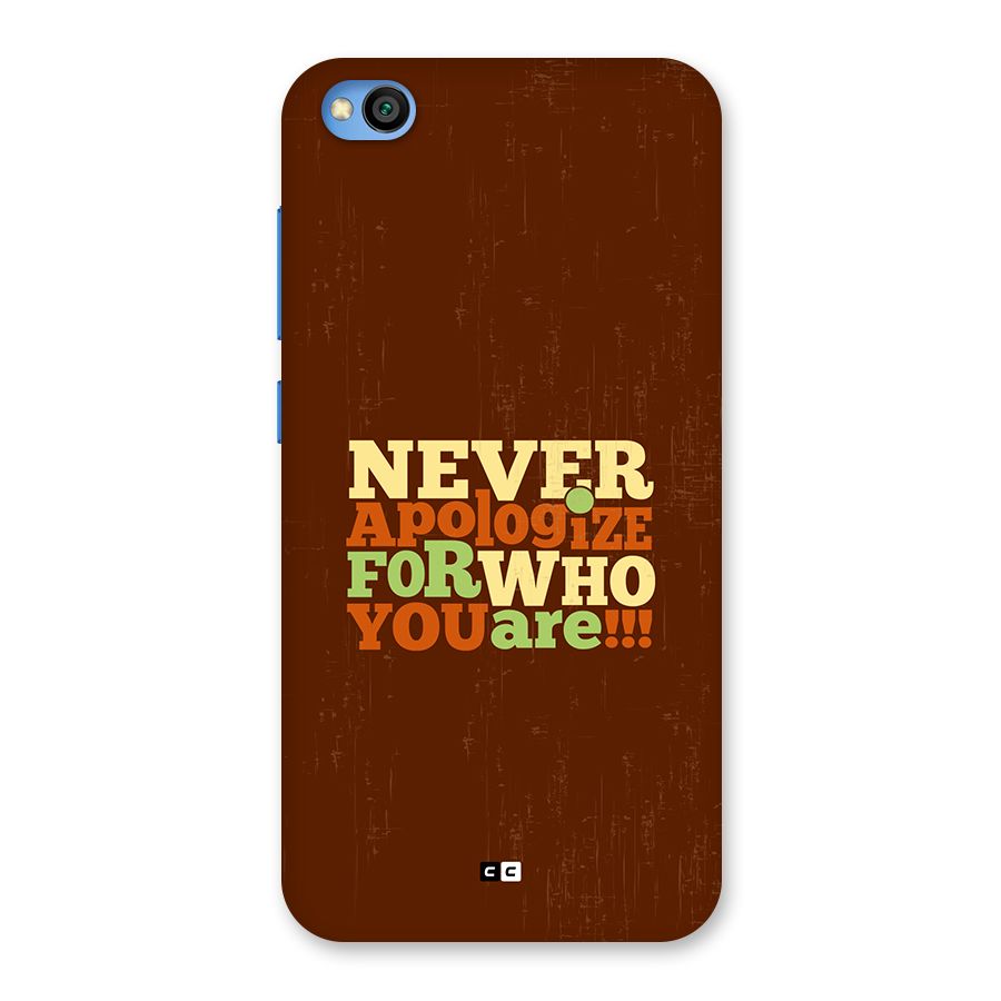 Never Apologize Back Case for Redmi Go