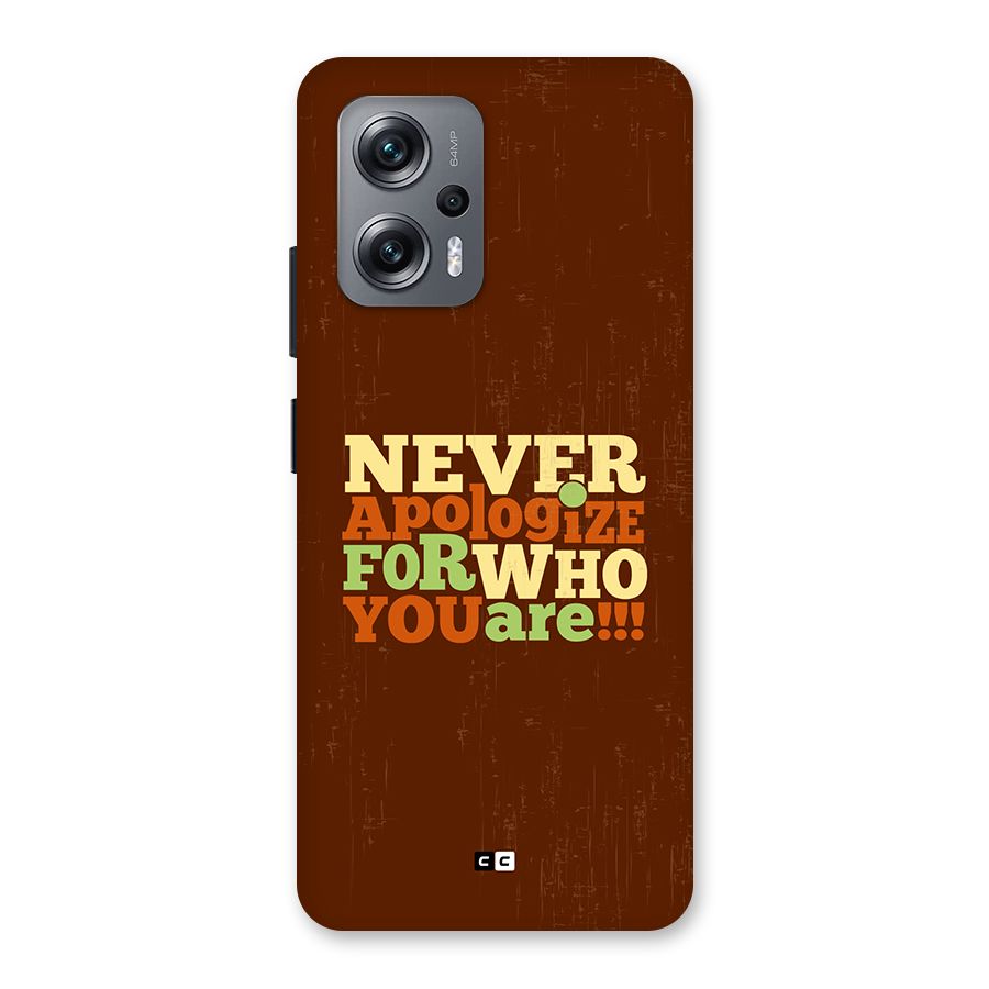 Never Apologize Back Case for Redmi K50i
