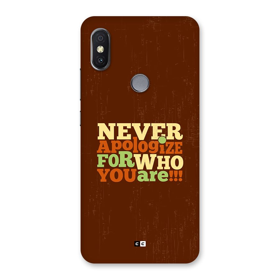 Never Apologize Back Case for Redmi Y2