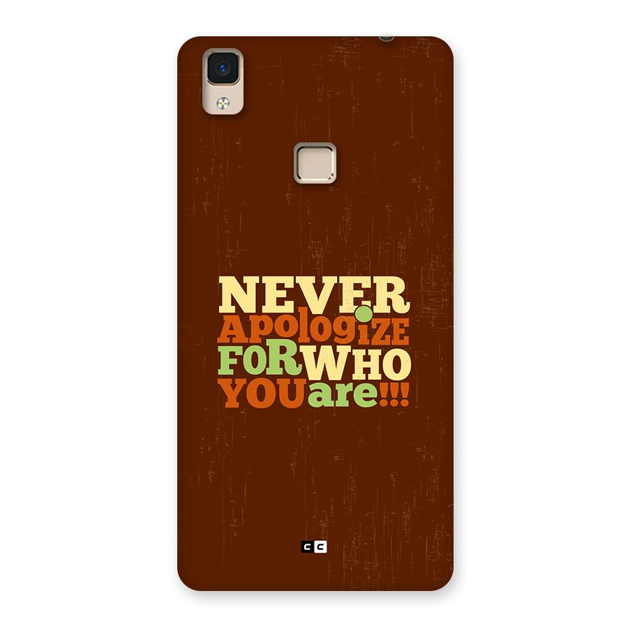 Never Apologize Back Case for V3 Max