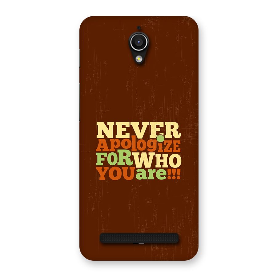 Never Apologize Back Case for Zenfone Go