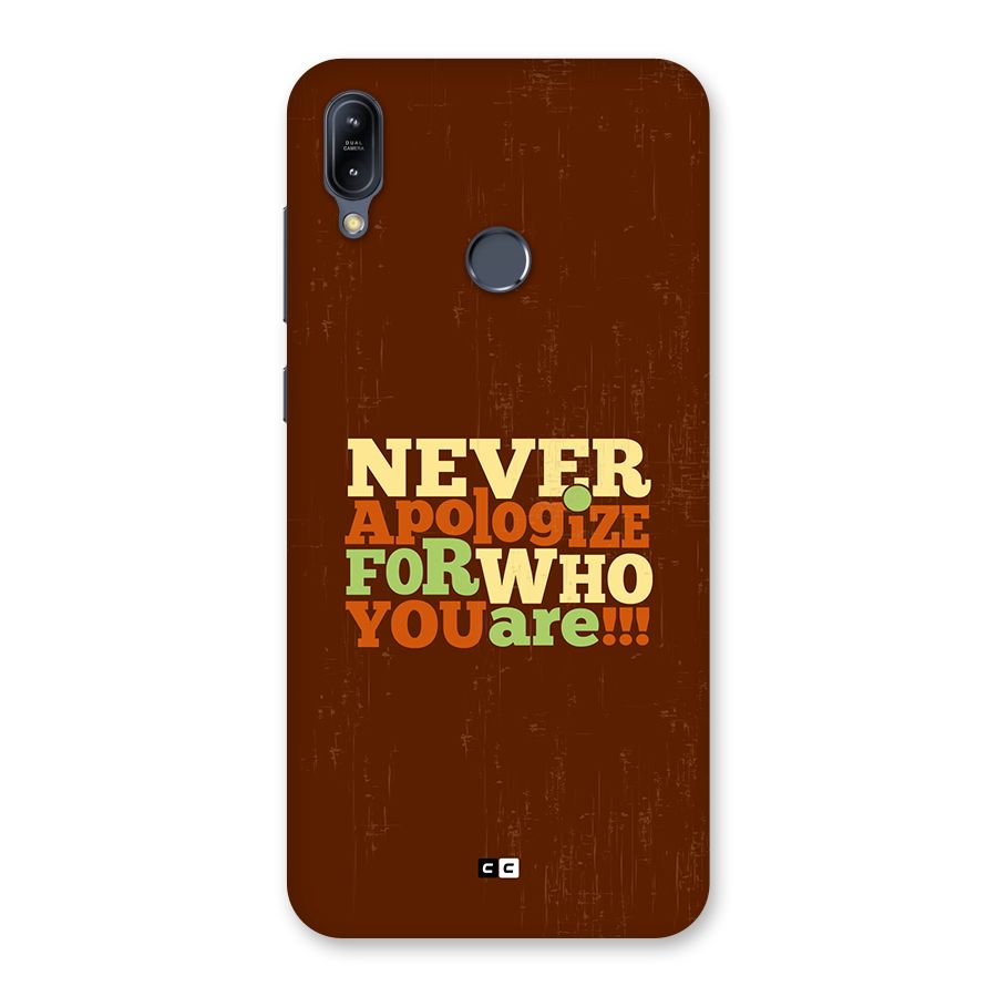 Never Apologize Back Case for Zenfone Max M2