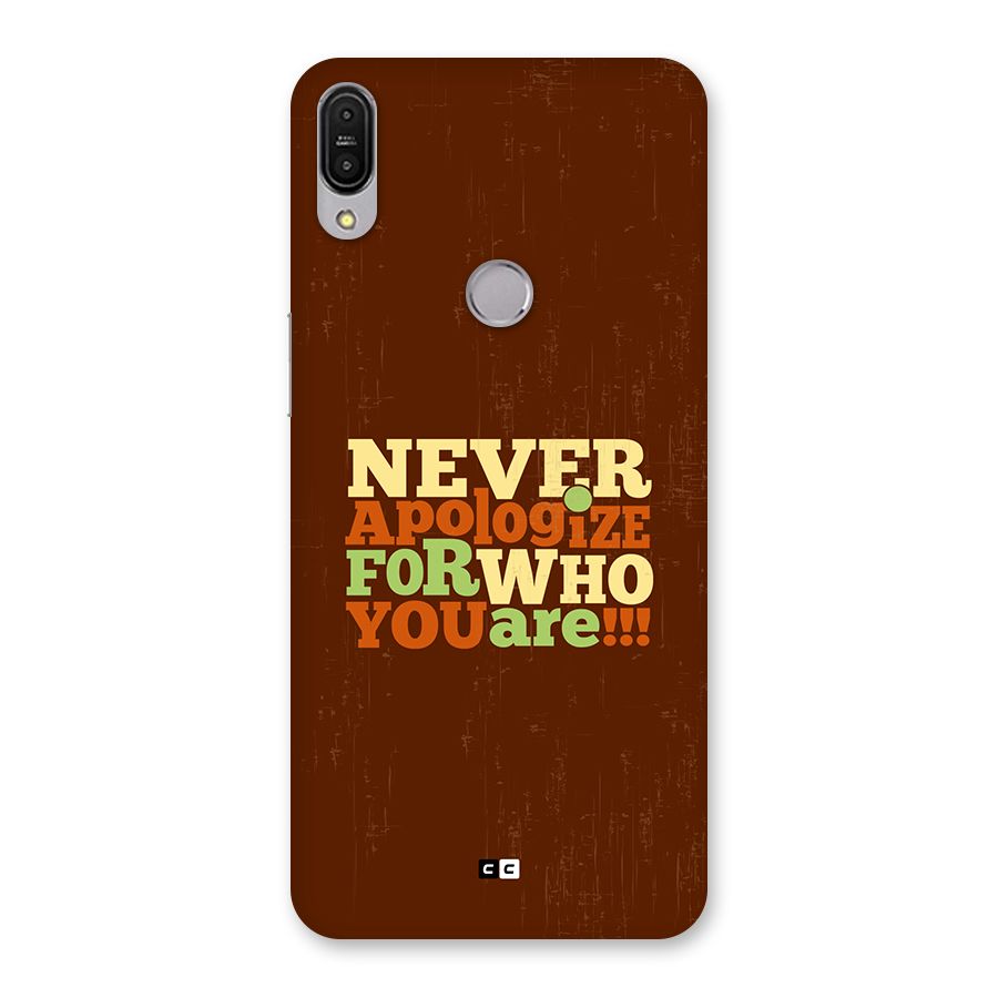 Never Apologize Back Case for Zenfone Max Pro M1