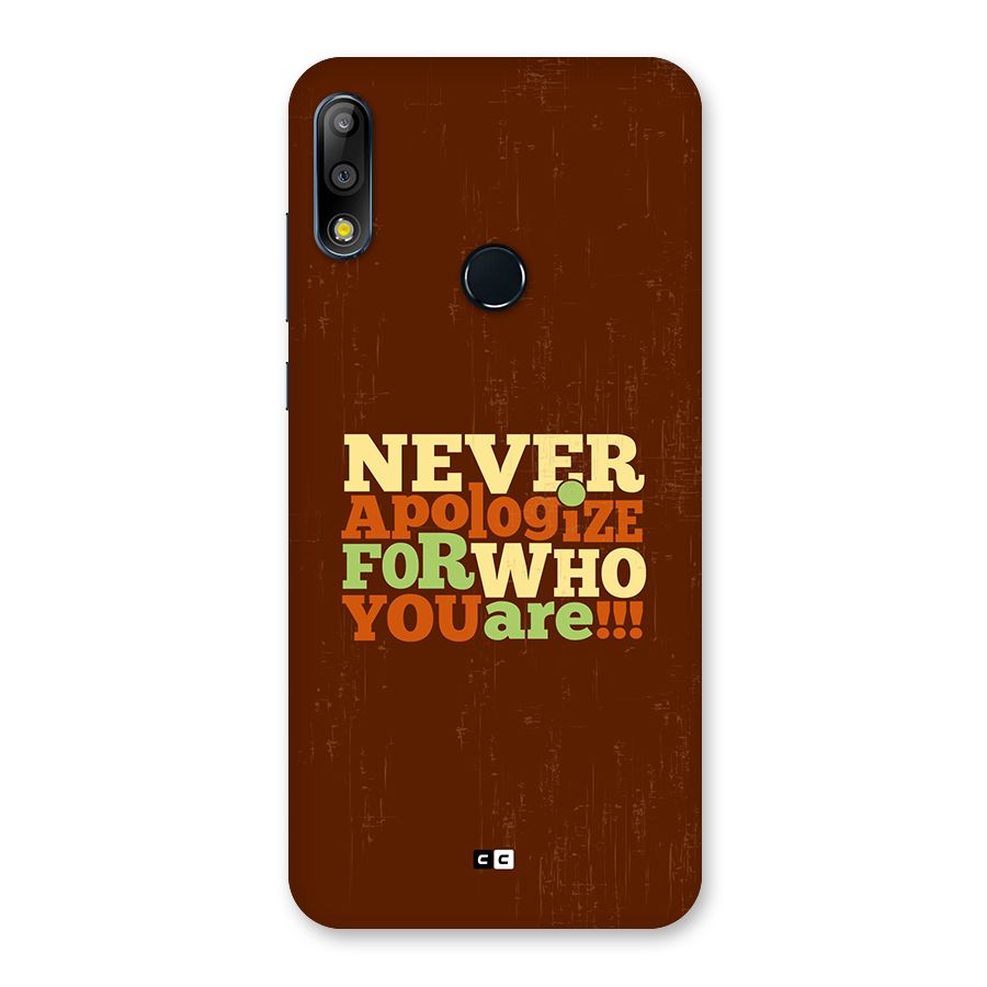 Never Apologize Back Case for Zenfone Max Pro M2