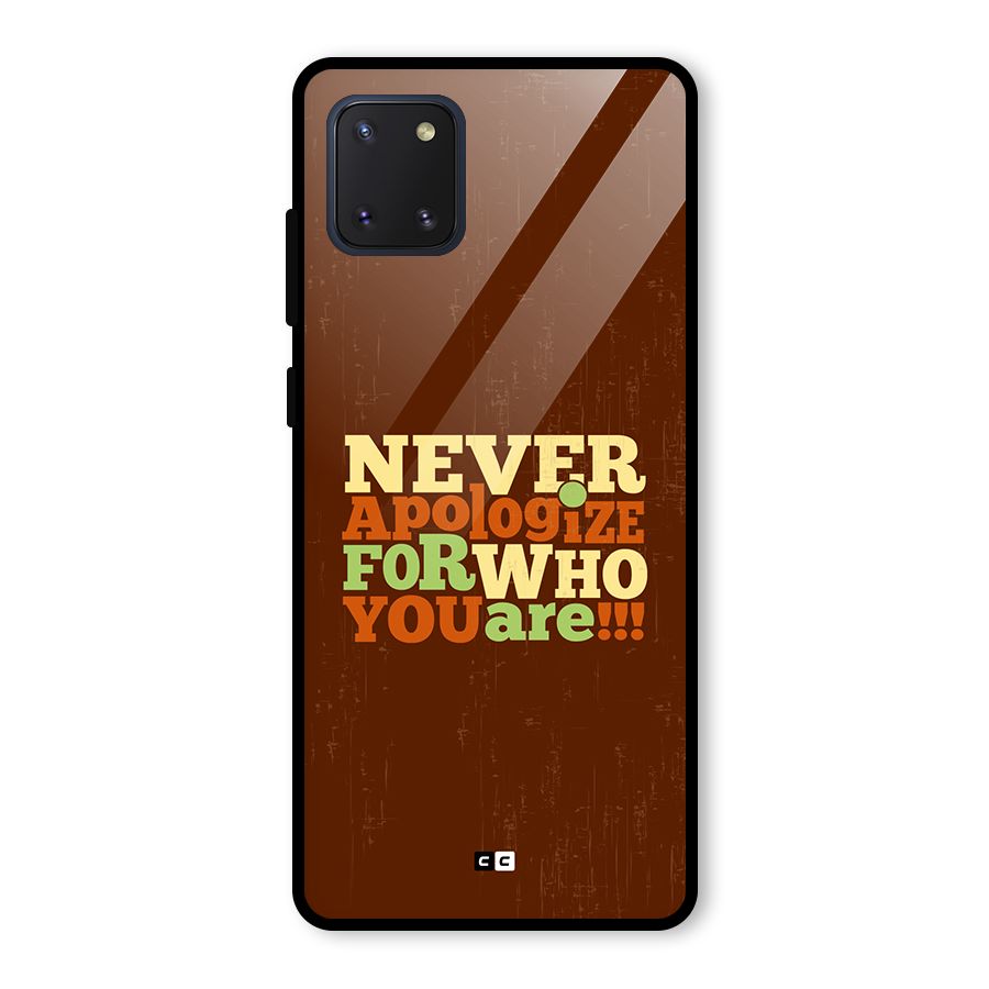 Never Apologize Glass Back Case for Galaxy Note 10 Lite