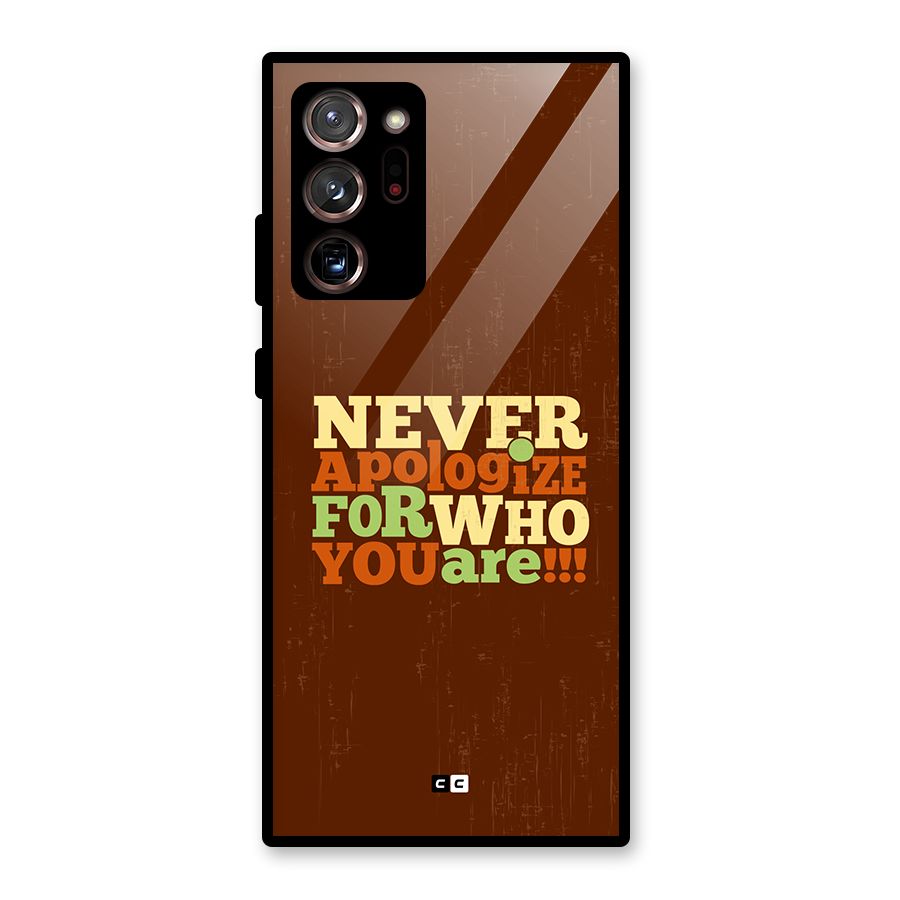 Never Apologize Glass Back Case for Galaxy Note 20 Ultra 5G