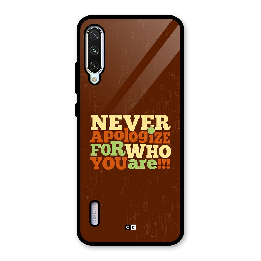 Never Apologize Glass Back Case for Mi A3