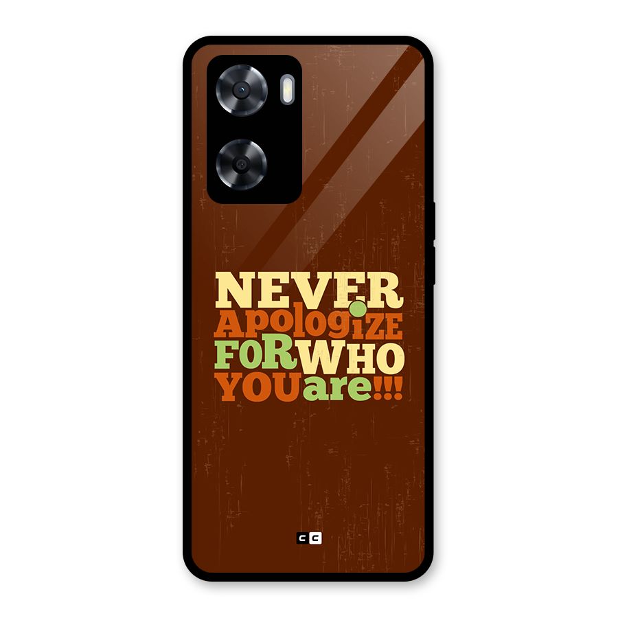 Never Apologize Glass Back Case for OnePlus Nord N20 SE