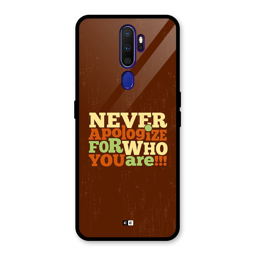 Never Apologize Glass Back Case for Oppo A9 (2020)