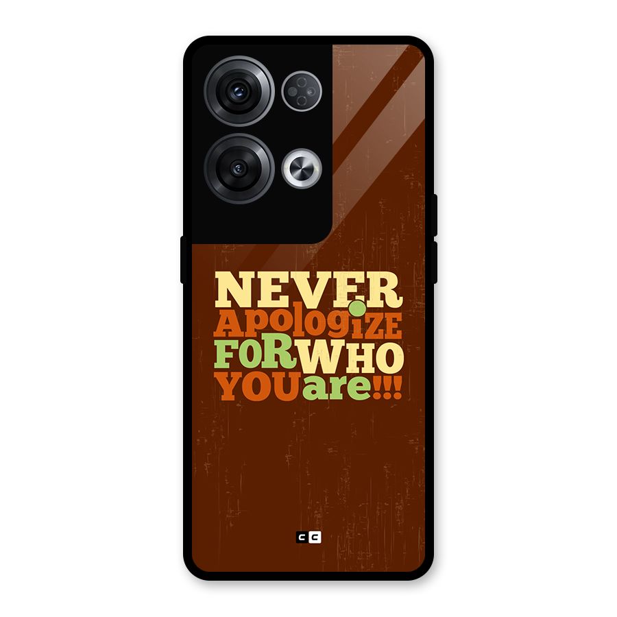 Never Apologize Glass Back Case for Oppo Reno8 Pro 5G