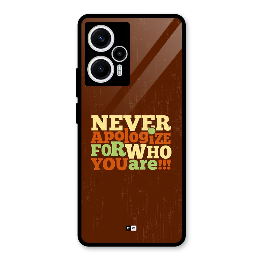 Never Apologize Glass Back Case for Poco F5