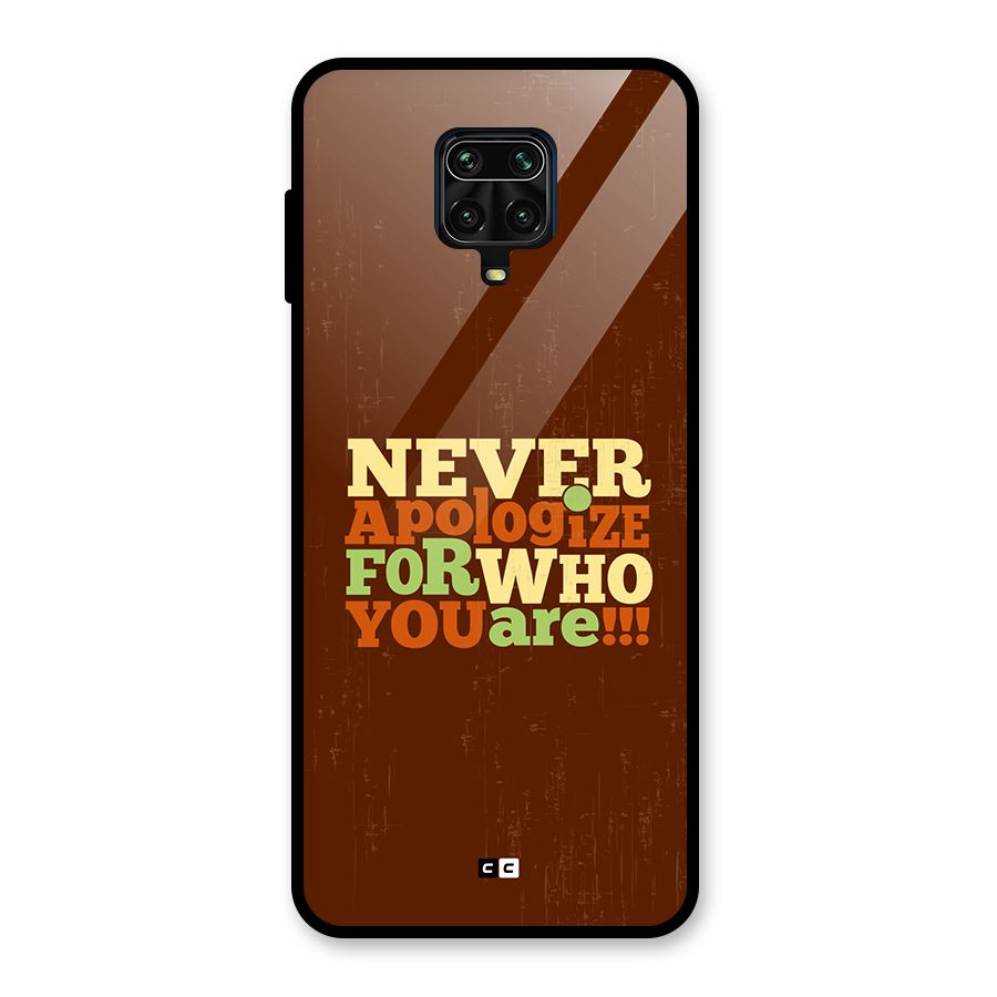 Never Apologize Glass Back Case for Poco M2 Pro