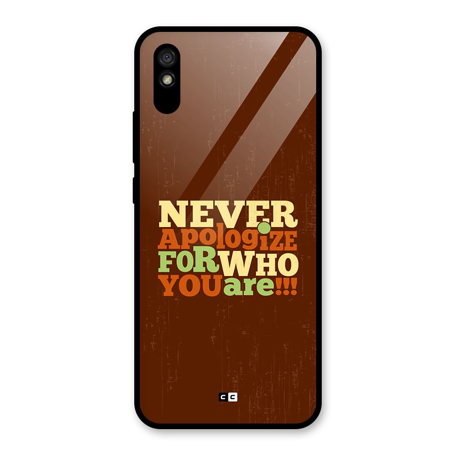 Never Apologize Glass Back Case for Redmi 9A
