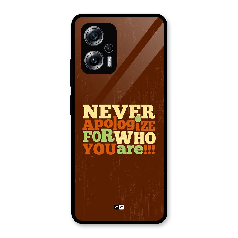 Never Apologize Glass Back Case for Redmi K50i