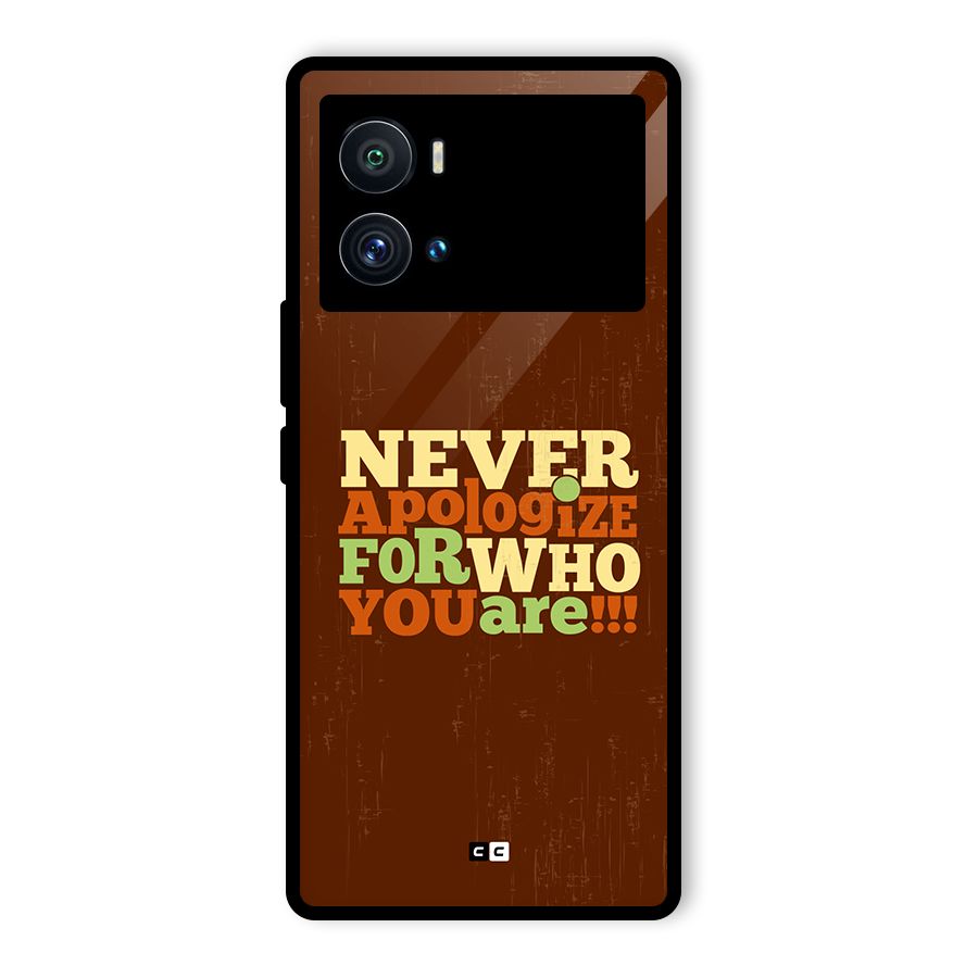 Never Apologize Glass Back Case for Vivo iQOO 9 Pro