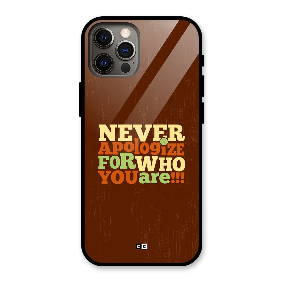 Never Apologize Glass Back Case for iPhone 12 Pro