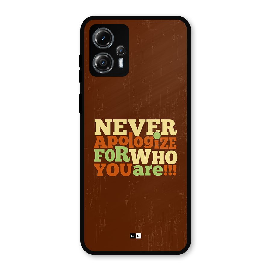 Never Apologize Metal Back Case for Moto G13