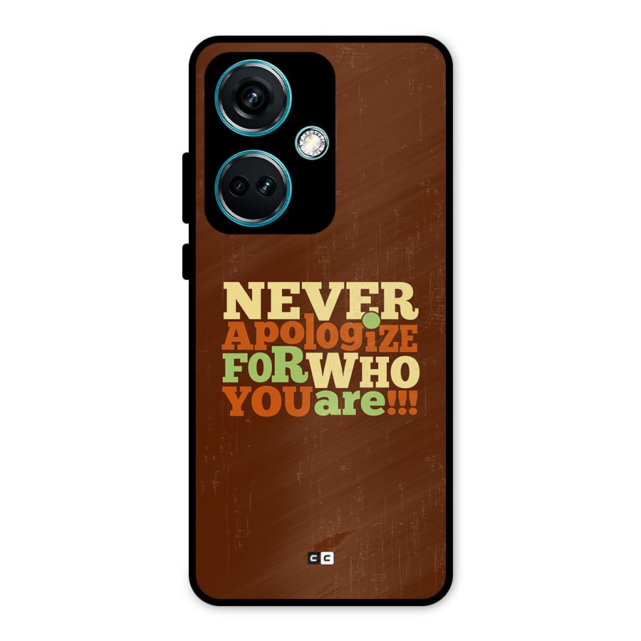 Never Apologize Metal Back Case for OnePlus Nord CE 3 5G