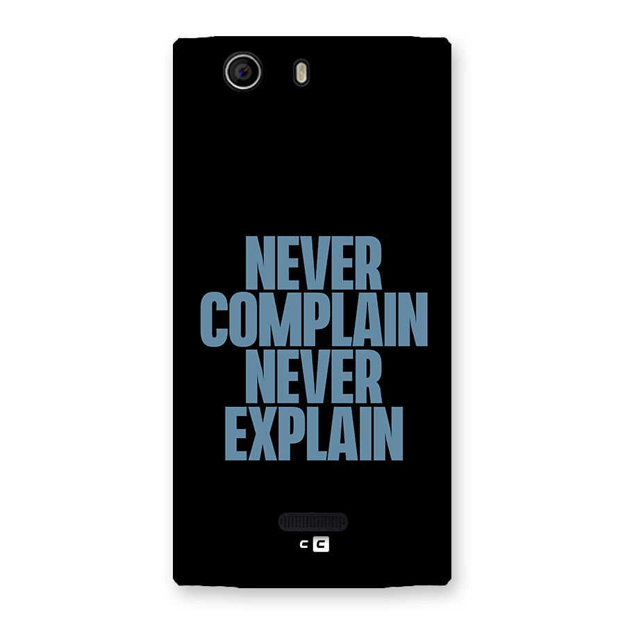 Never Complain Never Explain Back Case for Canvas Nitro 2 E311