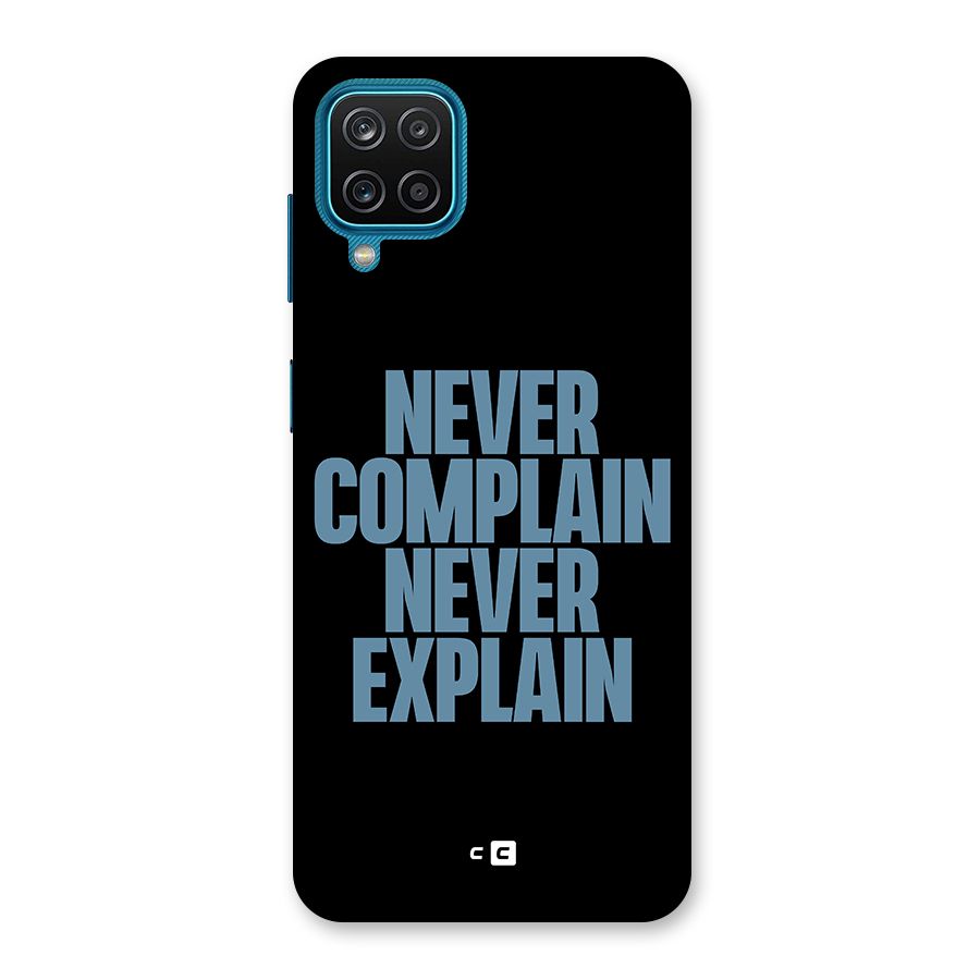 Never Complain Never Explain Back Case for Galaxy M12