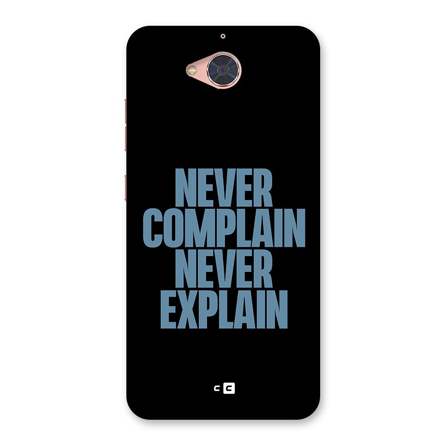 Never Complain Never Explain Back Case for Gionee S6 Pro