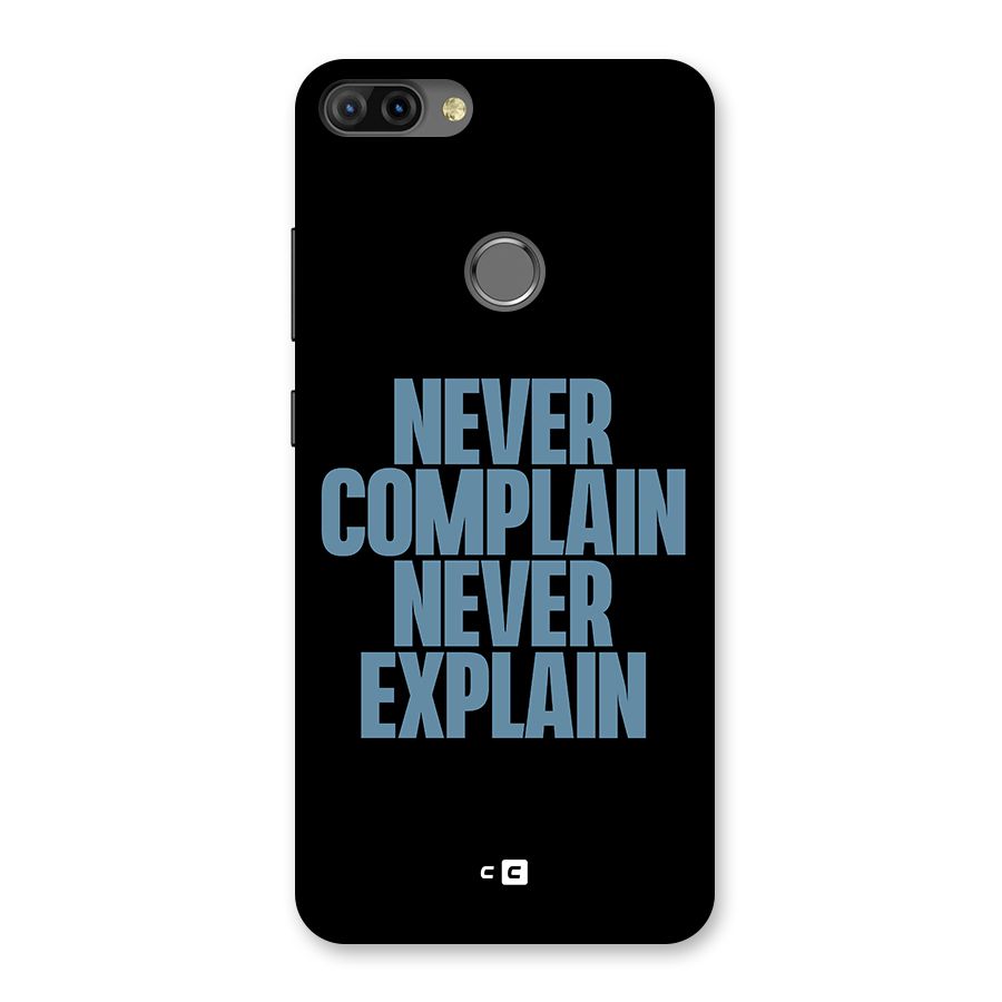Never Complain Never Explain Back Case for Infinix Hot 6 Pro