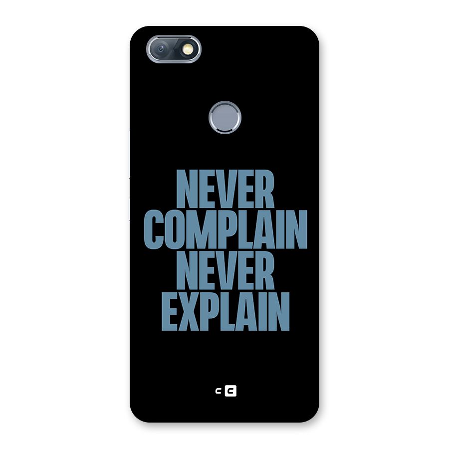 Never Complain Never Explain Back Case for Infinix Note 5