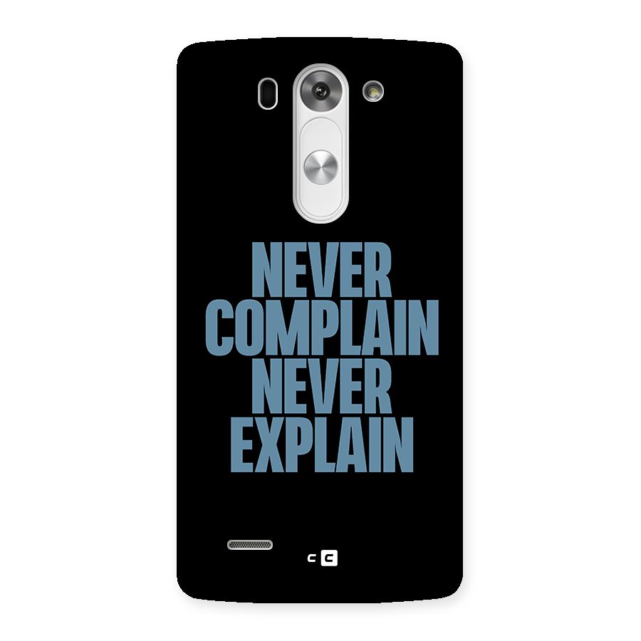 Never Complain Never Explain Back Case for LG G3 Mini