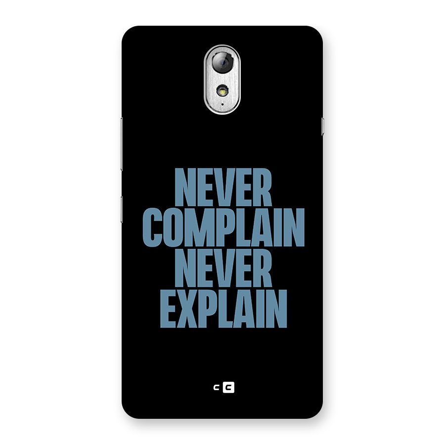 Never Complain Never Explain Back Case for Lenovo Vibe P1M