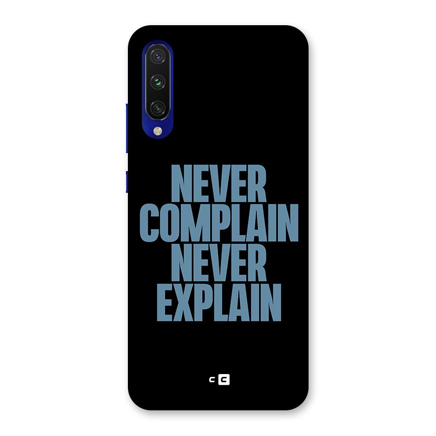 Never Complain Never Explain Back Case for Mi A3