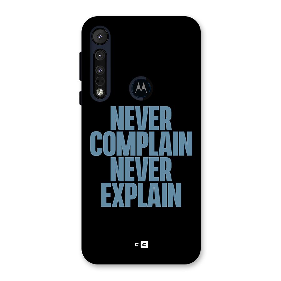 Never Complain Never Explain Back Case for Motorola One Macro