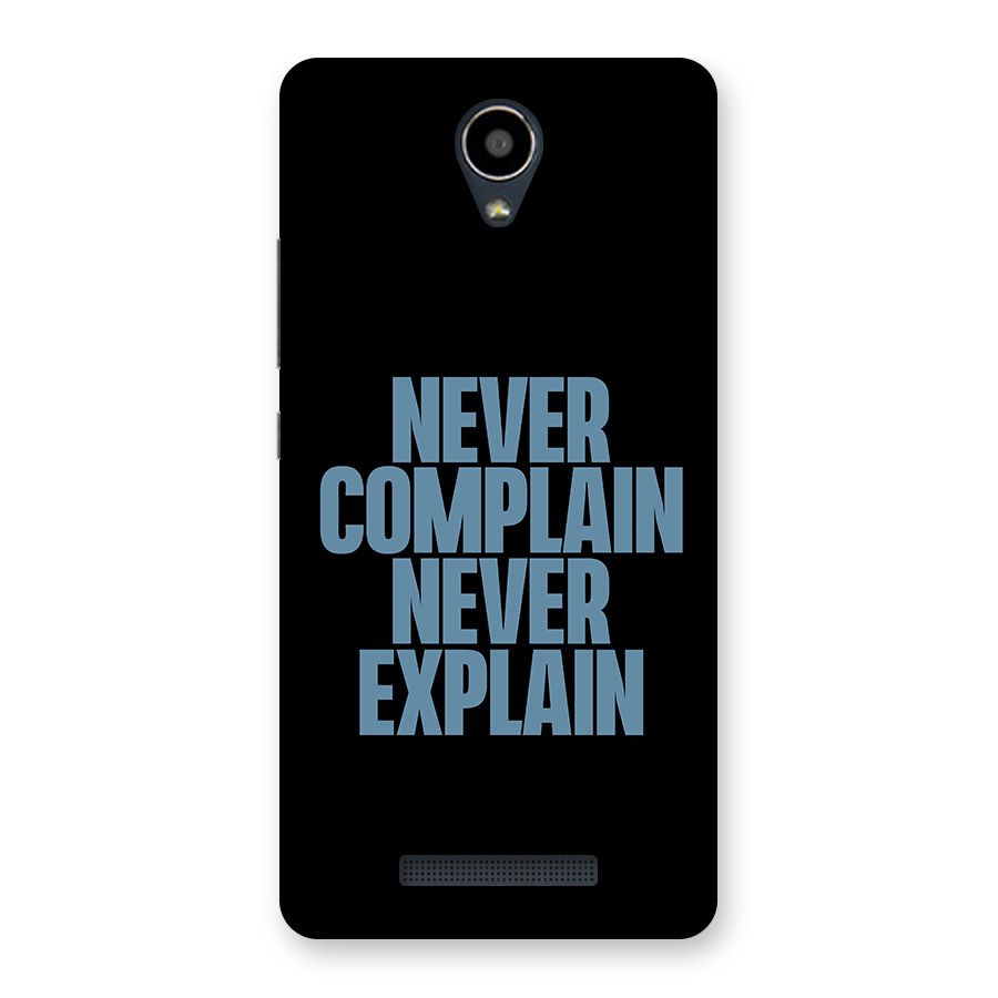 Never Complain Never Explain Back Case for Redmi Note 2