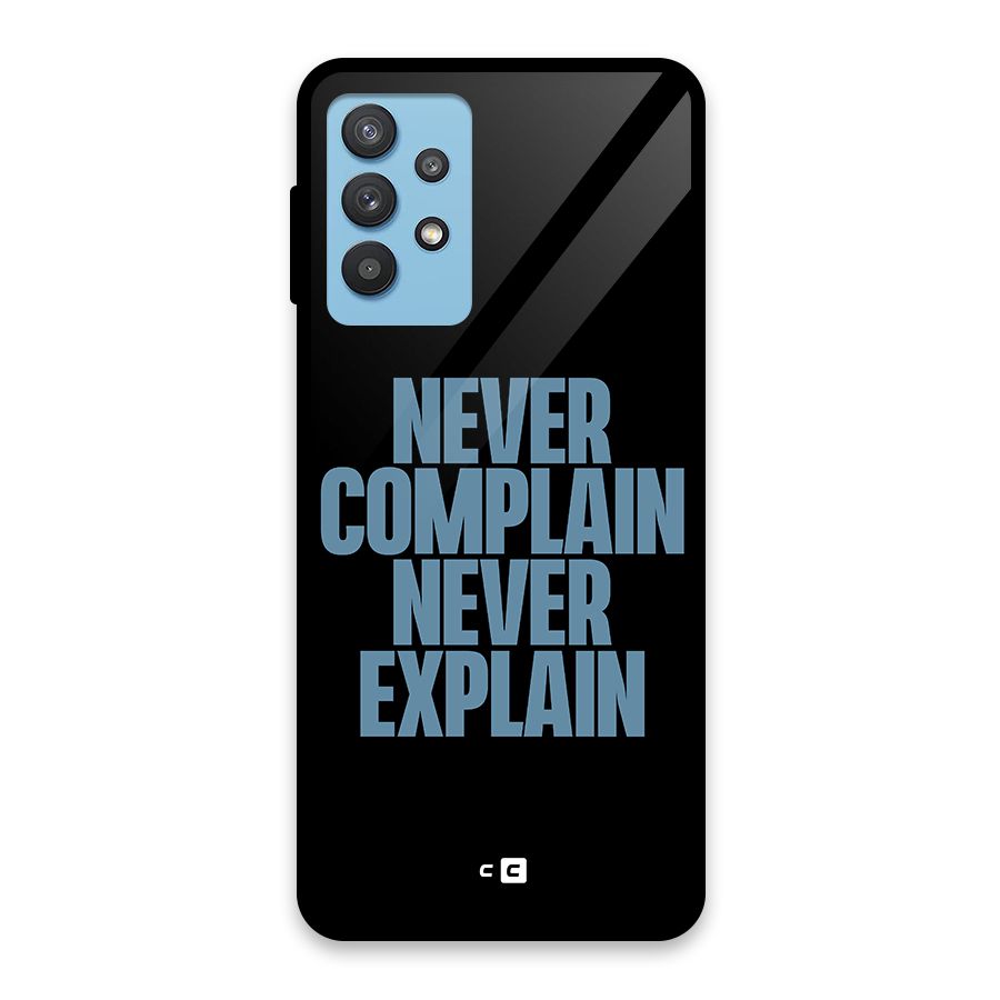 Never Complain Never Explain Glass Back Case for Galaxy M32 5G