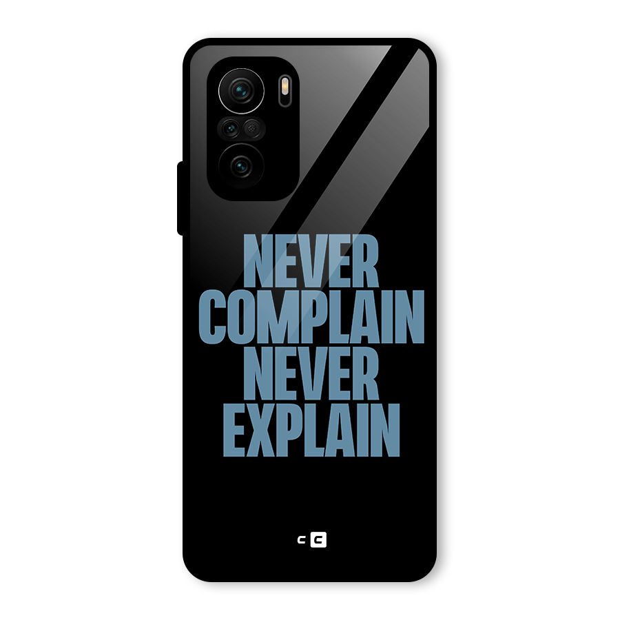 Never Complain Never Explain Glass Back Case for Mi 11X Pro