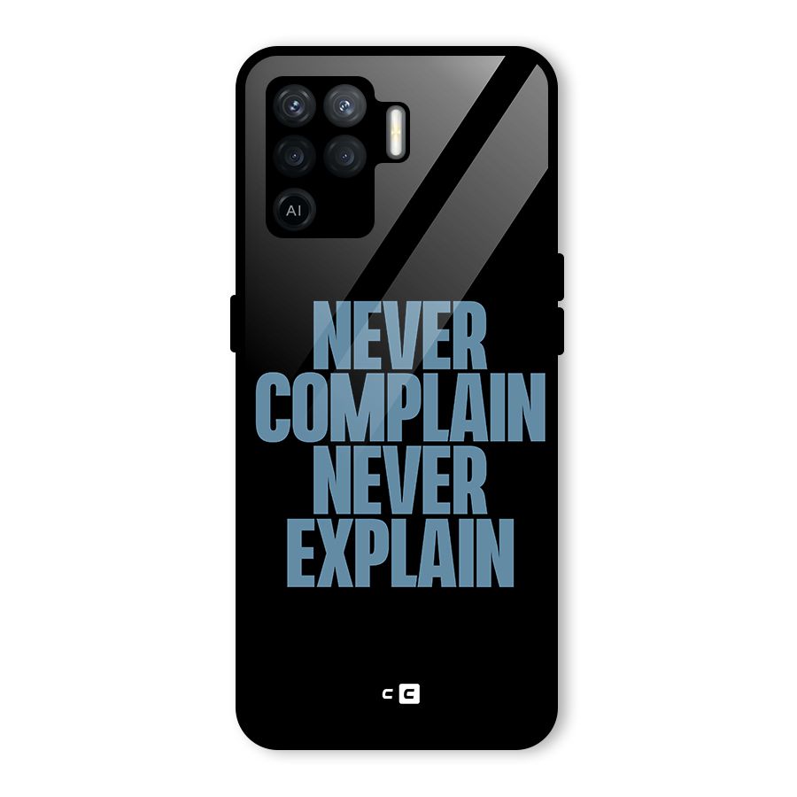 Never Complain Never Explain Glass Back Case for Oppo F19 Pro