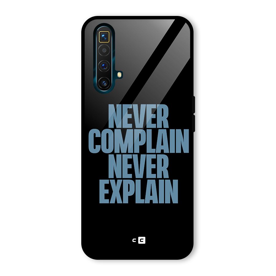 Never Complain Never Explain Glass Back Case for Realme X3 SuperZoom