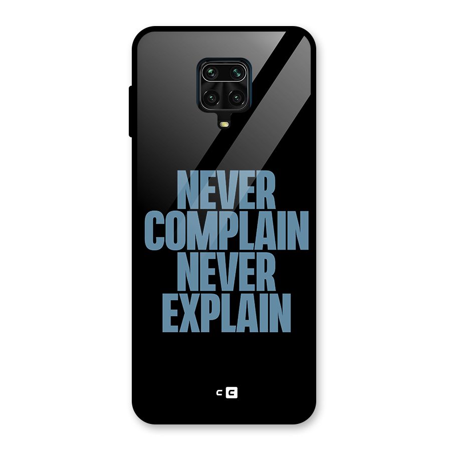 Never Complain Never Explain Glass Back Case for Redmi Note 10 Lite
