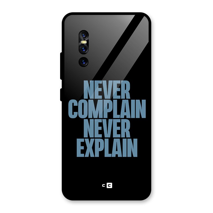 Never Complain Never Explain Glass Back Case for Vivo V15 Pro